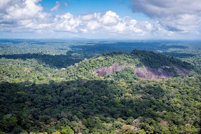 Vue aérienne de la Réserve biologique de l'Armontabo.