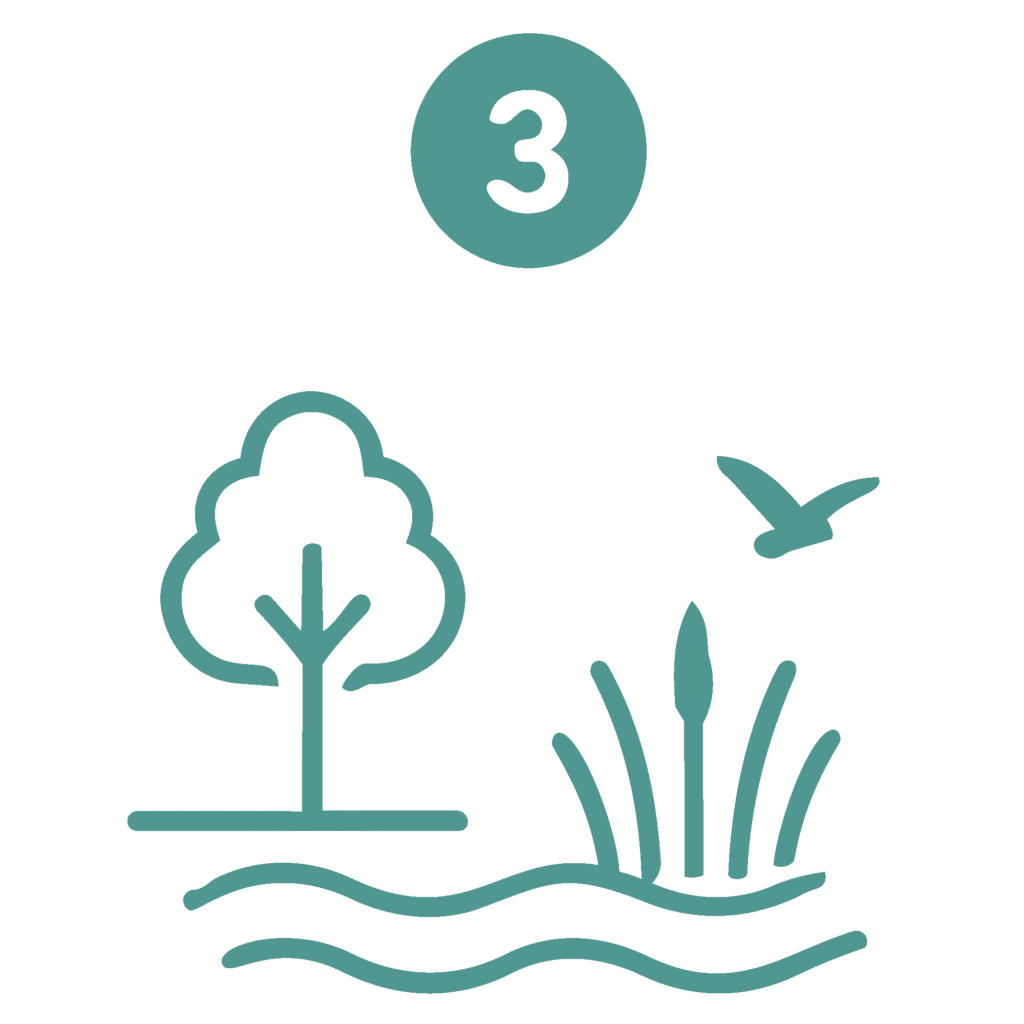 Pictogramme illustrant l'étape trois de la démarche Éviter Réduire Compenser (ERC).