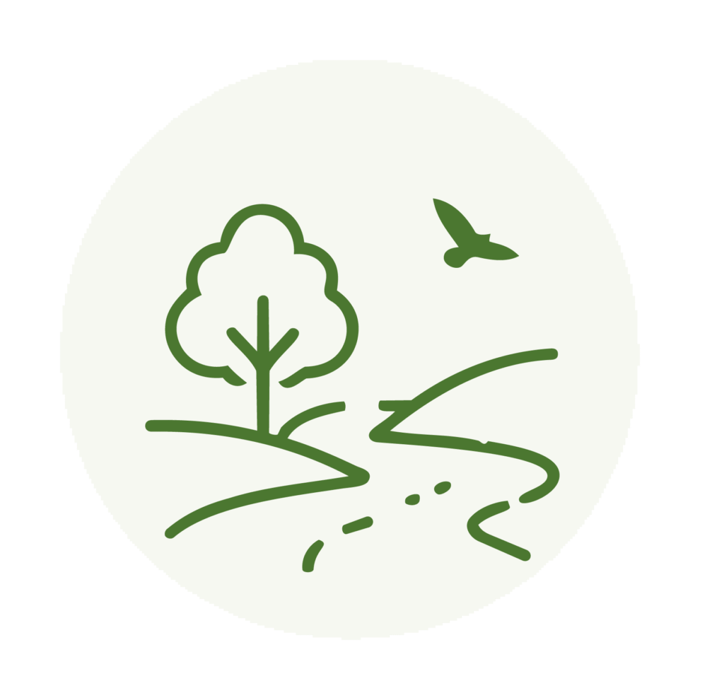 Pictogramme illustrant l'engagement pour la nature dans le cadre de la démarche Éviter Réduire Compenser (ERC).