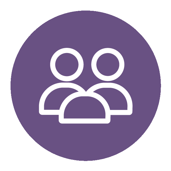 Pictogramme de plusieurs personnes pour représenter la démarche itérative et collective dans le cadre de la méthode Éviter, Réduire, Compenser.